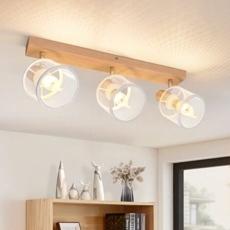 Deckenleuchte Holz Wohnzimmer Warmweiß Flach