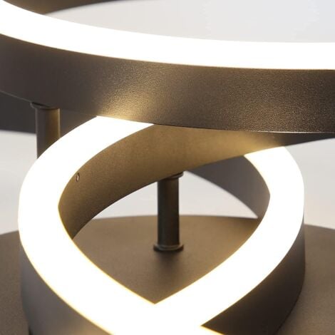 GBLY Deckenlampe LED Deckenleuchte Wohnzimmer - Schwarz Dimmbar 82CM Wohnzimmerlampe mit Fernbedienung 74W mit 3 Ringen Design aus Acryl für Schlafzimmer Büro Küche Arbeitszimmer Hotel