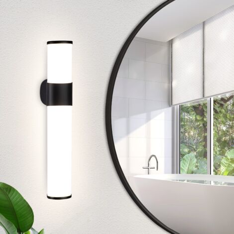 GBLY LED Spiegelleuchte Bad Spiegellampe - 6W Schwarz Badleuchte Wand 30cm Wandlampe Badezimmer Wasserdicht IP44 Modern Neutralweiß 4000K Badlampe Wandmontage für Keller Küche Badschrank