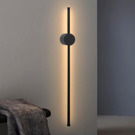 GBLY LED Wandleuchte Innen Wandlampe - 60CM Schwarz Modern Flurlampe Design Treppenhauslampe 3000K Warmweiß Küchenlampe Indirekt Wandbeleuchtung für Wohnzimmer Schlafzimmer Flur Treppenhaus Bett Küche