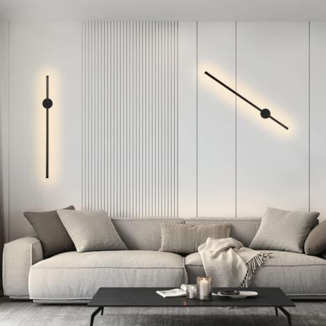 GBLY LED Wandleuchte Innen Wandlampe - 60CM Schwarz Modern Flurlampe Design Treppenhauslampe 3000K Warmweiß Küchenlampe Indirekt Wandbeleuchtung für Wohnzimmer Schlafzimmer Flur Treppenhaus Bett Küche