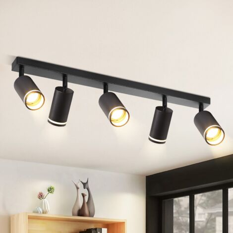 GBLY LED Deckenstrahler Küche Deckenlampe: Schwarz Küchenlampe Modern Deckenleuchte Schwenkbar GU10 Spots 5 Flammig Flurlampe Ihnen Deckenspots für Flur Esszimmer Wohnzimmer, Ohne Leuchtmittel