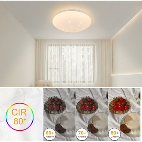 GBLY Deckenlampe LED Deckenleuchte Schlafzimmer - Ø30cm Schlafzimmerlampe Sternenhimmel Badlampe Warmweiß Rund Deckenbeleuchtung 18W Flurlampe IP44 für Kinderzimmer Küche Flur Badezimmer Wohnzimmer