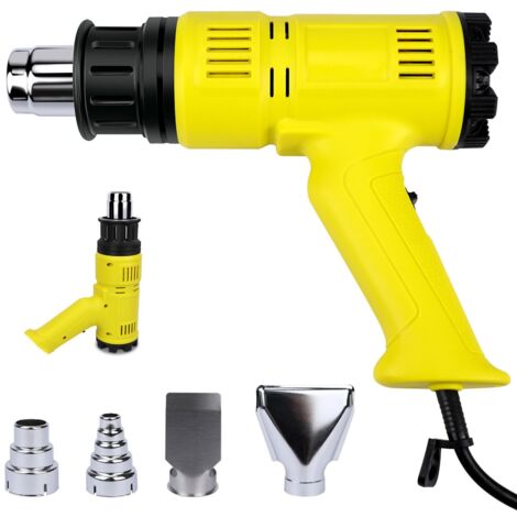 Heißluftgebläse 2000W Heißluftpistole Regelbar - GBLY Heissluftföhn Kit 60℃- 600℃ Heissluftpistole Stufenlos Temperaturregler Heißluftgebläse heat gun zum Löten,Kerzen,Basteln,Schrumpfschlauch