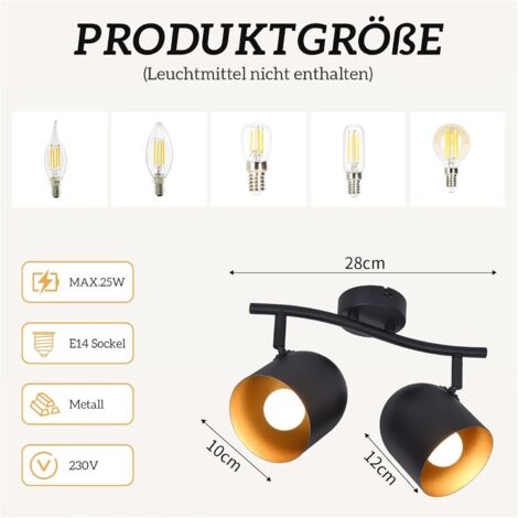 NETTLIFE Deckenlampe Küche Deckenstrahler Schwarz: Produktbild-Vorschau 6