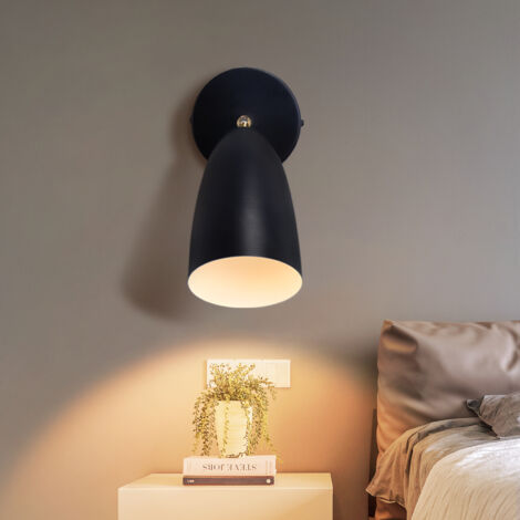 GBLY Wandleuchte Innen Wandlampe Schwarz - Vintage Wandbeleuchtung Schlafzimmer Wandstrahler GU10 Flurlampe Küche Schwenkbar Wandlicht Retro für Wohnzimmer Kinderzimmer - Ohne Leuchtmittel