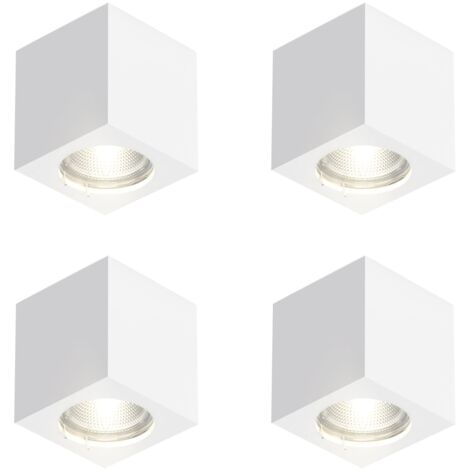 LED Aufbauleuchte Eckig – 3 Watt, Warmweiß, GU10, Schwenkbar, 97x125mm, Für Decke Oder Wand