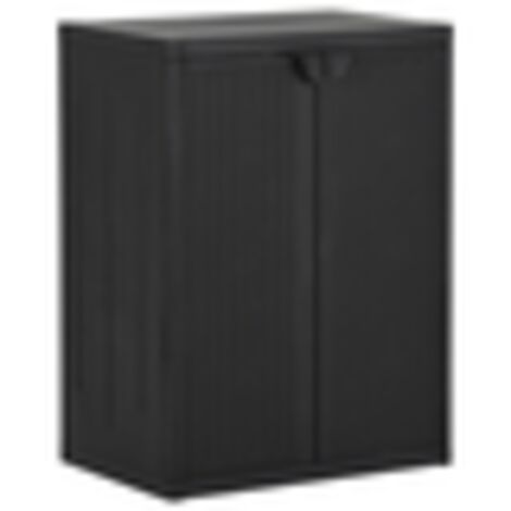 Produktbild von CIADAZ Gartenschrank Braun 110x55x60,5 Cm Poly Rattan, Geräteschuppen, Gerätehaus, Wetterfest