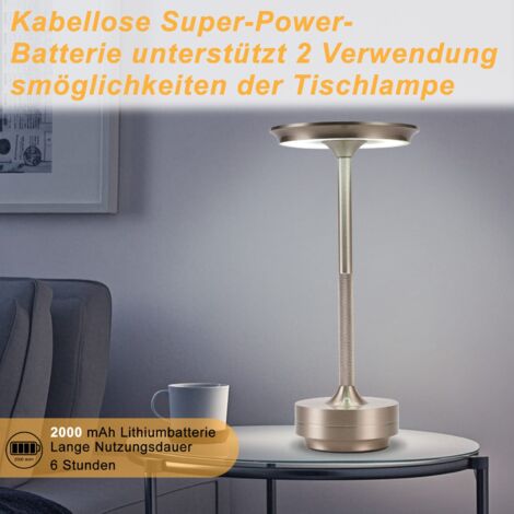Meoaow LED Tischlampe – Kabellos, Dimmbar, IP44 Wasserdicht, 1800 MAh Akku, 2er Set Für Drinnen & Draußen