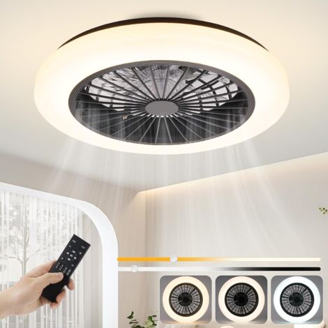LED Deckenleuchte Mit Lüfter Moderner Deckenventilator Mit LED-Beleuchtung - Leiser Deckenlüfter Mit Fernbedienung Für Wohnzimmer & Schlafzimmer LED Deckenventilator