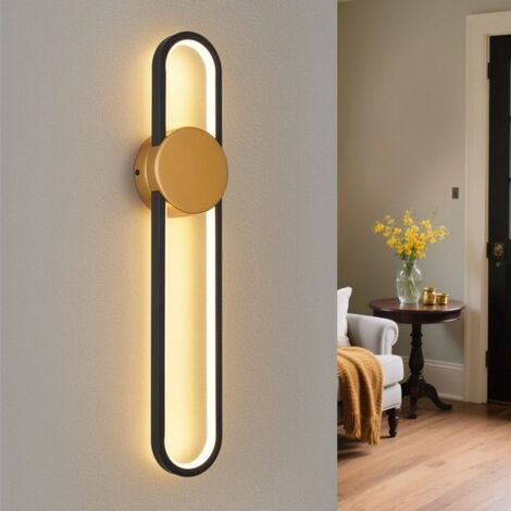 GBLY Wandlampe LED Wandleuchte Innen - 12W Treppenhauslampe 60cm Gold Flurlampe Modern Design 3000K Warmweiß Minimalistische Wandbeleuchtung für Schlafzimmer Wohnzimmer Flur Treppenhaus Küche (1/5)