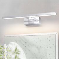 GBLY LED Spiegelleuchte Bad Spiegellampe - Badleuchte Wand 40CM Wandlampe Badezimmer 8W Wasserdicht IP44 Wandleuchte Chrom Modern Neutralweiß 4000K Badlampe Wandmontage für Keller Küche Badschrank