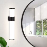 GBLY LED Spiegelleuchte Bad Spiegellampe - 6W Schwarz Badleuchte Wand 30cm Wandlampe Badezimmer Wasserdicht IP44 Modern Neutralweiß 4000K Badlampe Wandmontage für Keller Küche Badschrank
