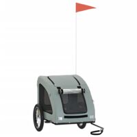 GBLY Fahrradanhänger Hunde Grau Oxford-Gewebe und Eisen