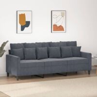 GBLY 3-Sitzer-Sofa Dunkelgrau 180 cm Samt