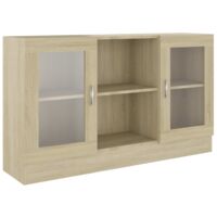 GBLY Vitrinenschrank Sonoma-Eiche 120x30,5x70 cm Holzwerkstoff