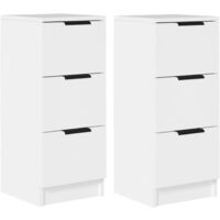 GBLY Sideboards 2 Stk. Weiß 30x30x70 cm Holzwerkstoff