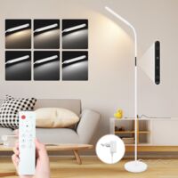 GBLY LED Stehlampe Dimmbar Standleuchte - Standleuchte 11W Weiß 3000K-6500K 5 Farbtemperaturen 5 Helligkeiten Drehbar Leselampe Touch Control 1H Timer Bodenlampe für Wohnzimmer Kinderzimmer Sofa