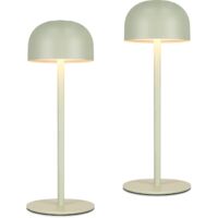 GBLY LED Tischlampe kabellos höhenverstellbar 2ER:Touch Dimmer mit 3 Farbtemperaturen (3000K/4500K/6000K), USB-C Aufladbar, IP44 wasserdichte Schreibtischlampe für Schlafzimmer, Büro, Esszimmer Grün