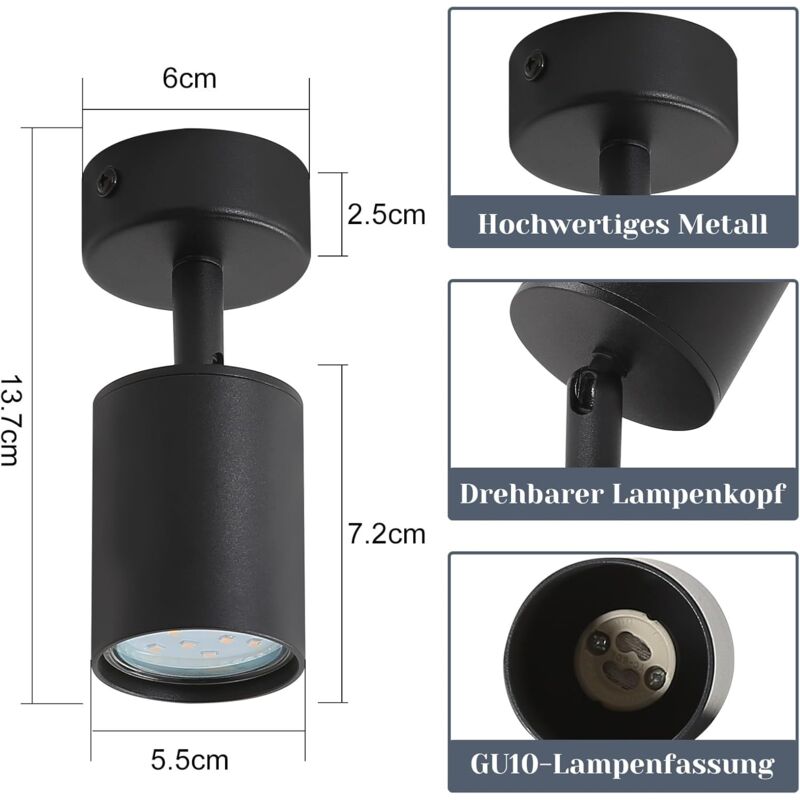 Faretto LED Moderno Quadrato Incasso Vetro Specchio 8W GU10 - Luce Calda Naturale Fredda, Per Salotto