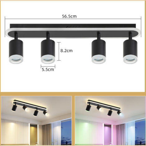 ZMH Led soffitto 4 fiamme soffitto spot GU10 camera da letto lampada 3000k bianco cucina lampada 20W soffitto faretto orientabile per soggiorno cucina camera da letto