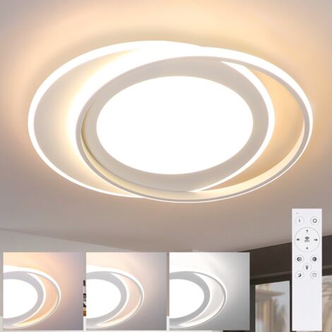 LED Plafoniera Lampada Soggiorno Luci Metallo Dimmerabile Con Telecomando Lampada Soffitto Anello Lampada Sospensione Acrilico Camera Letto Sala Studio Camera Dei Bambini Lampadario,Marrone,3 Ringe - 4
