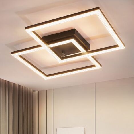 GBLY Plafoniera LED Design moderno 24W Cristallo Bianco Caldo - Plafoniera Soggiorno Luce 3000K Moderna Plafoniere Metallo Nero per Soggiorno Camera da Letto Corridoio Cucina