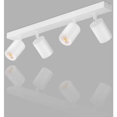 GBLY Faretto da soffitto, plafoniera - 4 luci - GU10 - L 300 mm - bianco - Moderno - plafoniere interna - Soggiorno I Camera da letto I Cucina I Sala da pranzo - senza lampadine