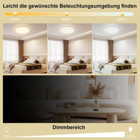 Lampada Da Soffitto LED Piatta 48W – Rotonda, Impermeabile IP44, Bianco Freddo 6000K – Per Bagno, Cucina, Camera Da Letto – Diametro 36,5 Cm - 3