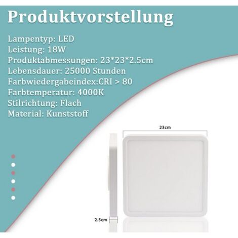 GBLY Plafoniere LED da Soffitto per camera da letto - Ø28CM, lampada dimmerabile con telecomando 24W, lampada da cucina con cambio di colore RGB, da soffitto piatta IP54 per corridoio e bagno.