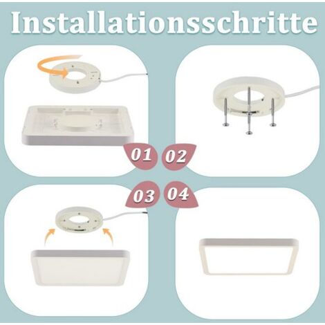 GBLY Plafoniere LED da Soffitto per camera da letto - Ø28CM, lampada dimmerabile con telecomando 24W, lampada da cucina con cambio di colore RGB, da soffitto piatta IP54 per corridoio e bagno.