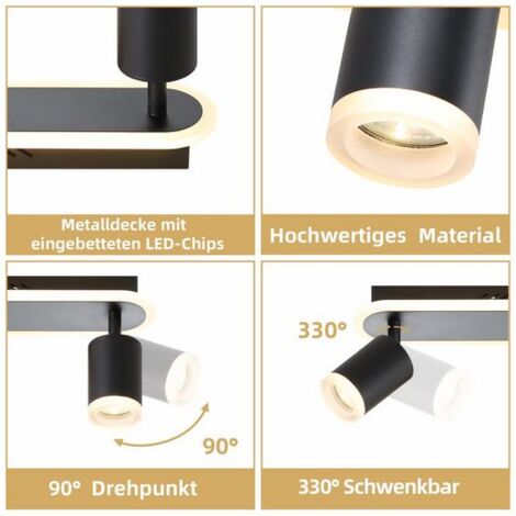 BRILONER Set 3 Faretti Da Soffitto LED Orientabili E Dimmerabili, GU10 5.5W 460lm, Luce Calda 3000K, Nichel Opaco, IP23