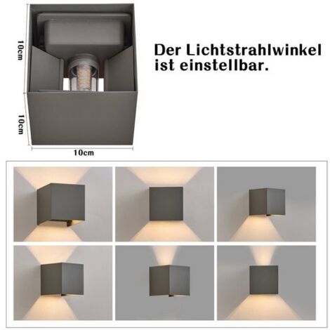 Lampadina sostuibile Lampada da parete Lampada da parete a LED per esterni Lampada da portico su e giù Lampada da esterno impermeabile per balcone Scala da giardino  39