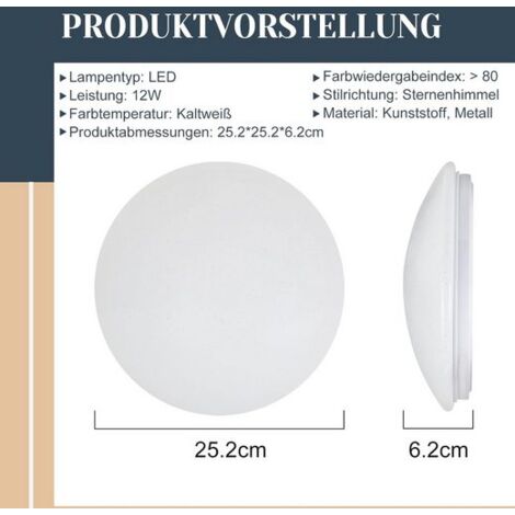 Plafoniera LED Rotonda Briloner 3320016 Cielo Stellato 12W 4000K - Luce Bianca Neutra