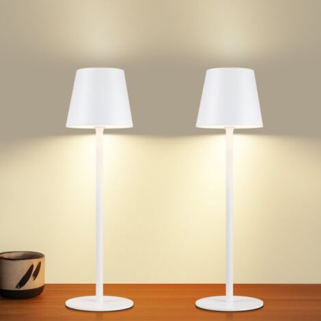 GBLY Lámpara de mesa Juego de 2,con batería inalámbrica - LED para exteriores 2600 mhA Lámpara de mesa para exteriores Lámpara de batería Bianca con batería regulable táctil recargable Mesa USB
