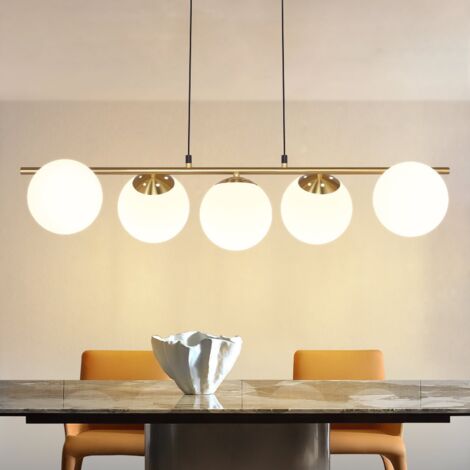 Lampada a Sospensione GBLY Lampada a Sospensione Moderna - Lampada a Sospensione in Vetro Oro E27 Altezza 150 cm per Sala da Pranzo Bancone Bar Soggiorno I Senza Lampadina