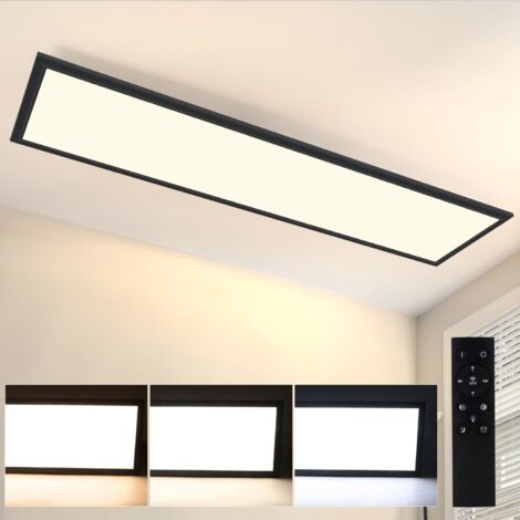 GBLY LED Lampada da soffitto piatta dimmerabile 48W Moderna lampada da soffitto dimmerabile grande 120 30CM con telecomando la nostra cucina camera da letto corridoio ingresso balcone Nero
