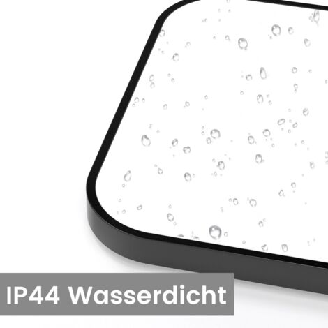 Plafoniera LED -GBLY  Lampada da soffitto LED nera 27 cm Lampada da cucina dimmerabile con telecomando Illuminazione da soffitto per bagno Lampada da bagno quadrata IP44 Lampada da corridoio 15W