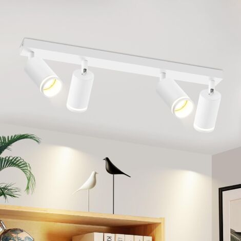 GBLY Lampada da soffitto a LED Faretto da soffitto per soggiorno - Bianco GU10 Faretto da soffitto Faretti girevoli 4 lampadine Lampada da cucina Lampada da corridoio , senza lampadina