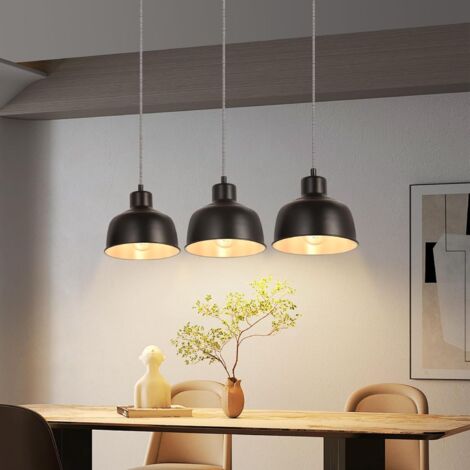 Lampadario Sospensione Industriale Regolabile ZTWLEED - 3 Luci, Design Retrò, Per Cucina E Sala Da Pranzo, Senza Lampadina - Foto 5