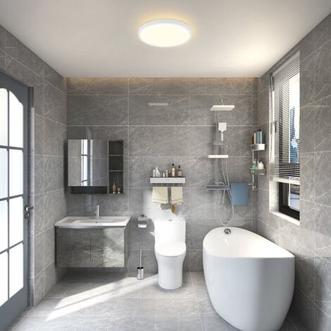 Plafoniera LED Rotonda Piatta -GBLY Plafoniera Moderna Bianca 3000K Lampada da Bagno Bianco Caldo 22CM IP44 Impermeabile per Corridoio Balcone Soggiorno Bagno Camera da Letto Cucina