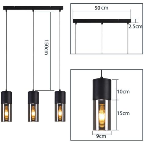 Lampada a Sospensione Moderna LED Lampadario da Soffitto Metallo Plafoniera Interna Bianco 3 Pezzi