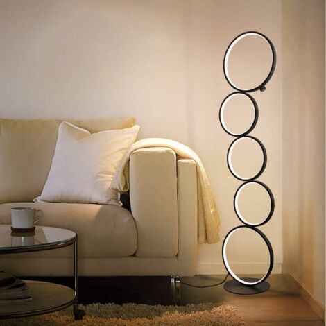 Lampada Da Terra A LED Con Piume Di Struzzo, 170cm, Luci Calde E Fredde Dimmerabili, Paralume In Piuma Naturale, Finitura Oro, Per Soggiorno E Camera Da Letto