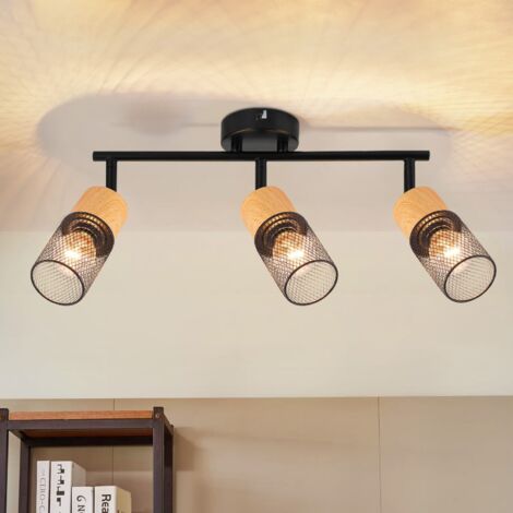 NETTLIFE Plafoniera Spot 3 Fiamme Retro E14 Lampada da Soffitto Paralume in Cristallo Hotel | Leroy Merlin