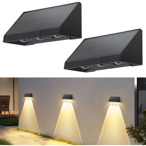 GBLY Lampada Solare Per Esterno - 2 Lampade Solari Per Parete Esterne Led Lampade Per Parete Esterne 3000k Luce Calda Lampade Solari Per Parete Esterne Impermeabili 2 Modalita Lampada Solare 87335153