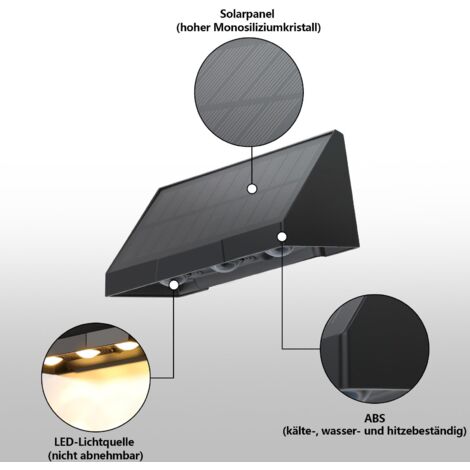 Lampade Solari Da Giardino GEARLITE, 4 Pezzi, Luce Bianca Calda 40 Lumen, IP65 Impermeabile, Batteria 1000 MAh