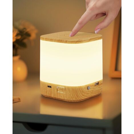 Lampada da comodino a LED, dimmerabile, touch, 3 colori, 10 luminosità