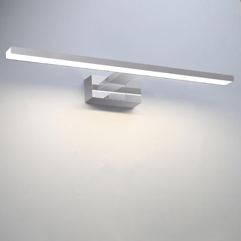 GBLY - Lampada da parete a LED per specchio da bagno - 12 W, luce bianca neutra 4000 K, 60 cm, moderna illuminazione cromata per mobiletto da bagno