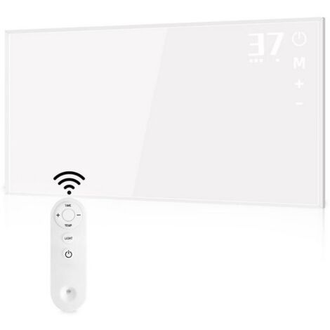 Termoconvettore elettrico in vetro intelligente Wi-Fi da 2500 W con LCD + APP e telecomando, nero - Negozio online
