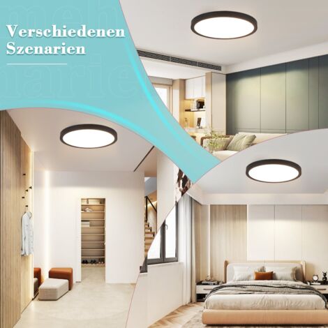 NOVELUX Lámpara De Techo LED De 7 Pulgadas, Montaje Empotrado, Atenuable, Luz De Techo Plana Redonda Ultra Delgada De 5000 K, Luz Diurna, Lámpara De Techo Moderna Para Armario, Cocina, Baño